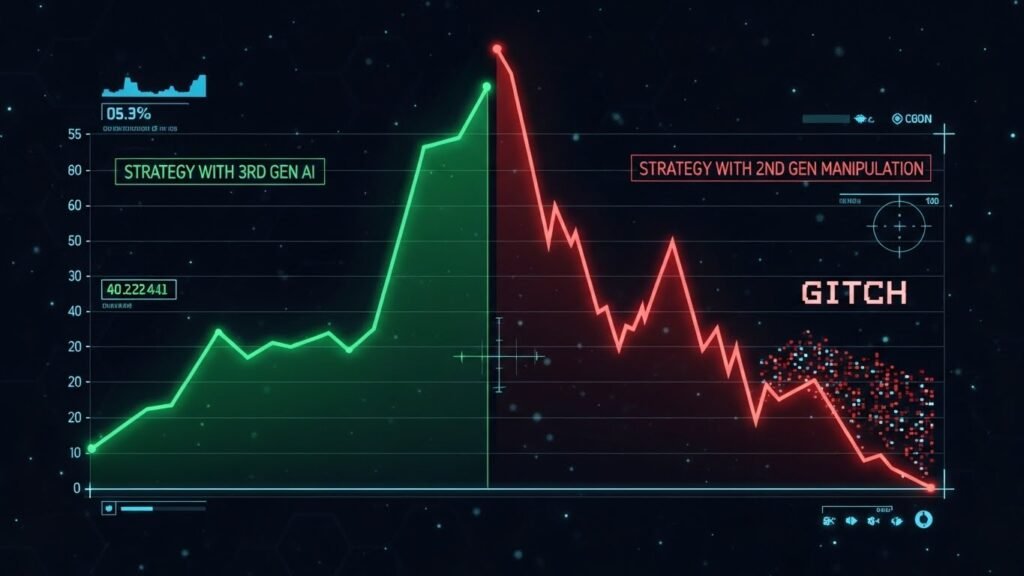 정상적인 확률 분포와 조작된 시스템에서의 베팅 결과 비교